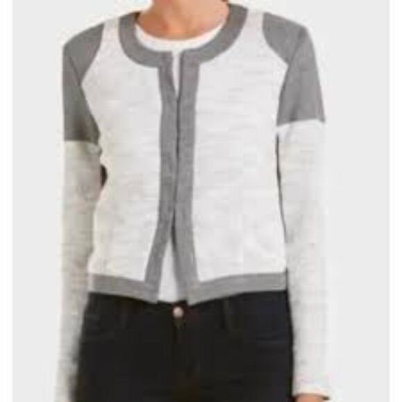 Cabi Shrunken Knit Moto Blazer Heather Grey Jacket 211 Size XL NWT - Picture 1 of 16
